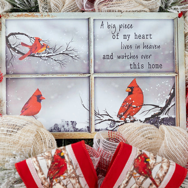 Cardinal wreath, remembrance wreath, spiritual wreath, everyday, memorial, comfort, door hanger, front door decor, elegant gift, 26"  W31209A