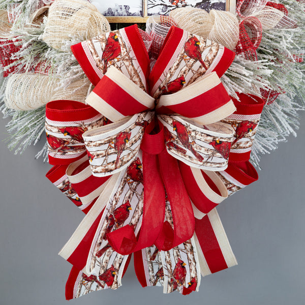 Cardinal wreath, remembrance wreath, spiritual wreath, everyday, memorial, comfort, door hanger, front door decor, elegant gift, 26"  W31209A