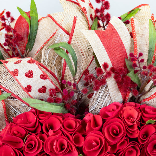 Valentine's day wreath, wreath, love wreath, front door wreath, door hanger, pink, red, black, 26". W40113A