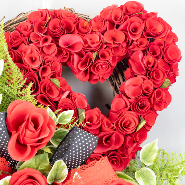 Valentine's day wreath, Grapevine wreath, love wreath, front door wreath, door hanger, green, red, black, 22". W40120A