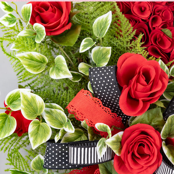 Valentine's day wreath, Grapevine wreath, love wreath, front door wreath, door hanger, green, red, black, 22". W40120A