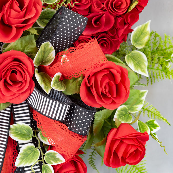 Valentine's day wreath, Grapevine wreath, love wreath, front door wreath, door hanger, green, red, black, 22". W40120A