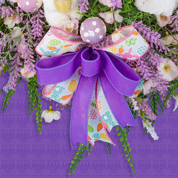Easter wreath, bunny wreath, bunnies, Easter, floral, mushrooms, large, 28x30". W50310A