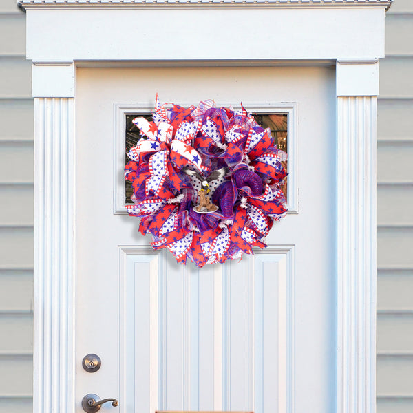 4th of July wreath, patriotic, USA, 3D eagle, USA, merrymindstudio W05071A