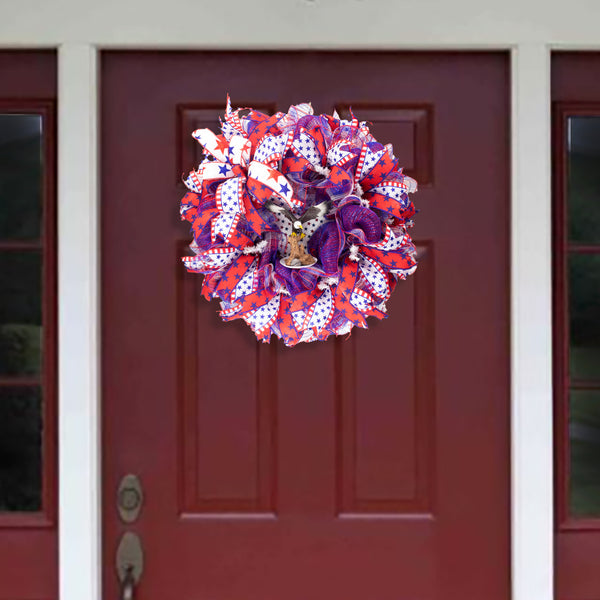 4th of July wreath, patriotic, USA, 3D eagle, USA, merrymindstudio W05071A