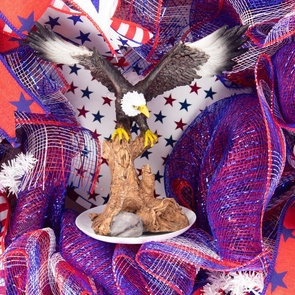 4th of July wreath, patriotic, USA, 3D eagle, USA, merrymindstudio W05071A