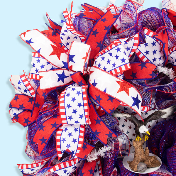 4th of July wreath, patriotic, USA, 3D eagle, USA, merrymindstudio W05071A