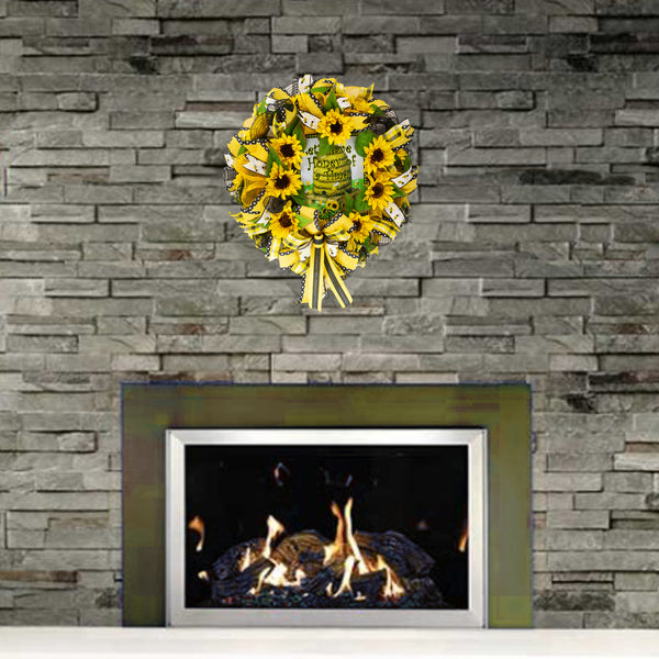 Bee wreath, honey, hive everyday, good luck, merrymindstudio W05161A