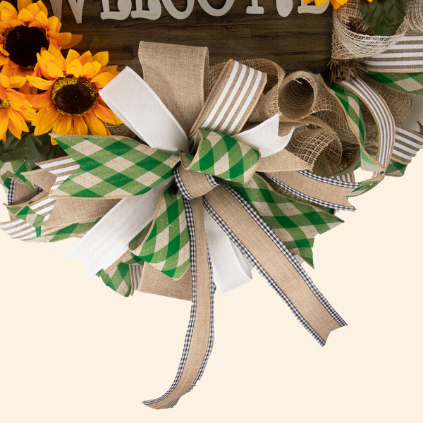 Sunflower wreath, rustic, farmhouse, welcome, everyday, orange, W04221B