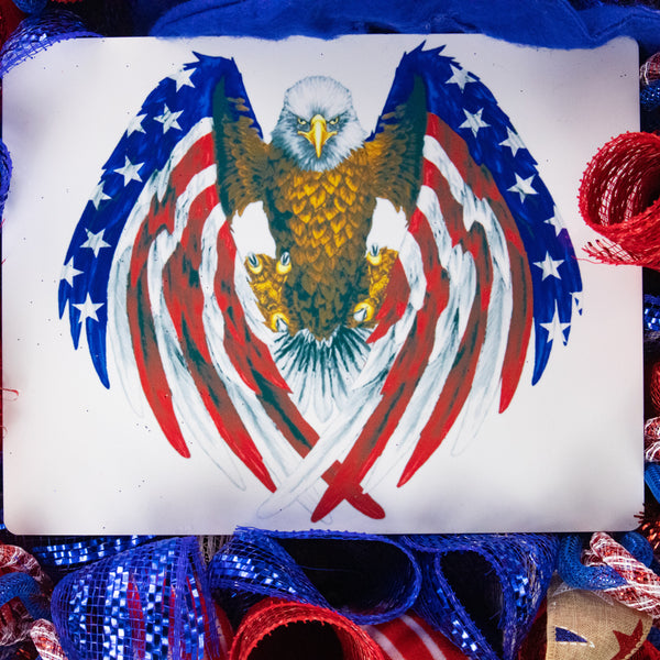 4th of July wreath, full-bodied 26", Uncle Sam, USA celebration,  W05291A