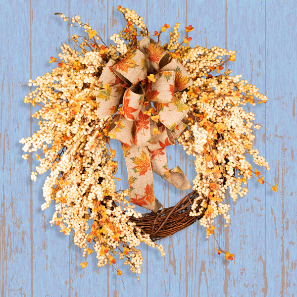 Autumn wreath, fall berries, bittersweet, flowers, door hanger, front door decor,  grapevine, 24" W10081B