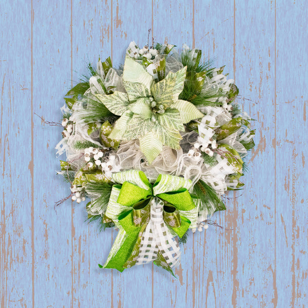Christmas wreath, winter wreath, designer wreath, everyday wreath, front door wreath, year-round, green. 26".  W11111A