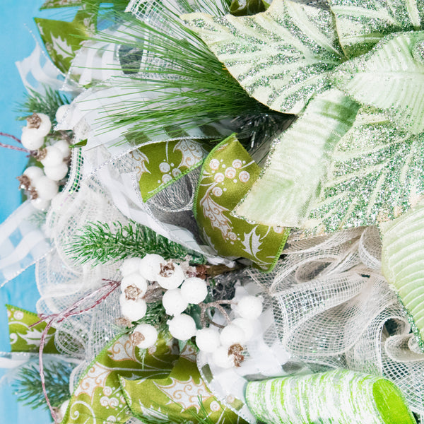 Christmas wreath, winter wreath, designer wreath, everyday wreath, front door wreath, year-round, green. 26".  W11111A