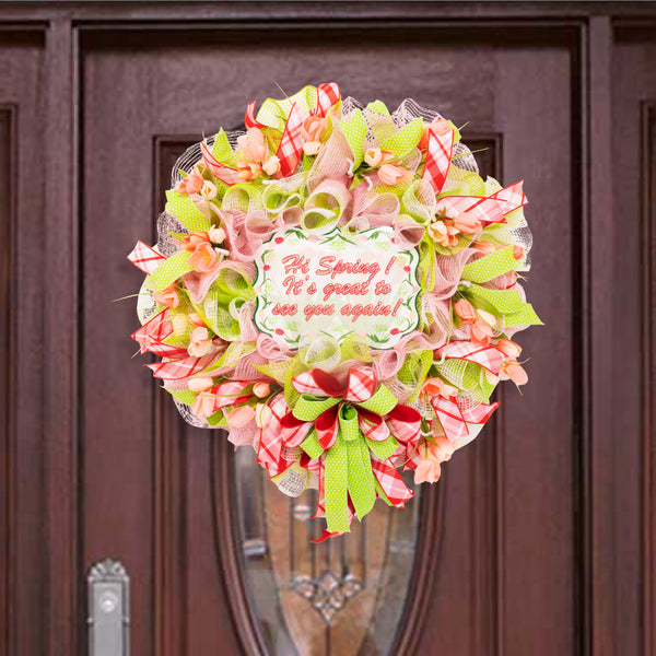 Everyday wreath, Spring wreath, tulip wreath, floral, front door wreath, spring-summer, 26" W20123B