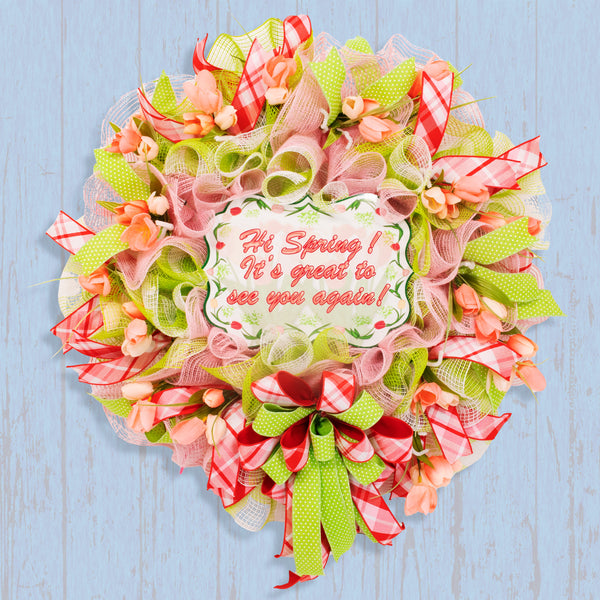 Everyday wreath, Spring wreath, tulip wreath, floral, front door wreath, spring-summer, 26" W20123B