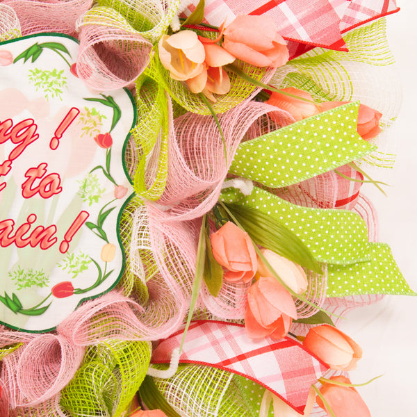 Everyday wreath, Spring wreath, tulip wreath, floral, front door wreath, spring-summer, 26" W20123B