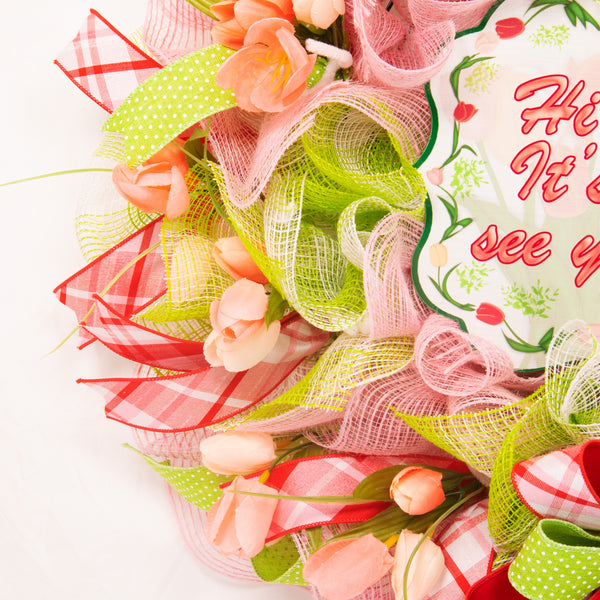 Everyday wreath, Spring wreath, tulip wreath, floral, front door wreath, spring-summer, 26" W20123B