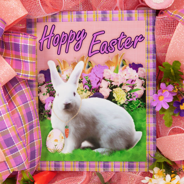 Easter wreath, bunny wreath, floral wreath, front door wreath, door hanger, Easter eggs, 26". W20204A