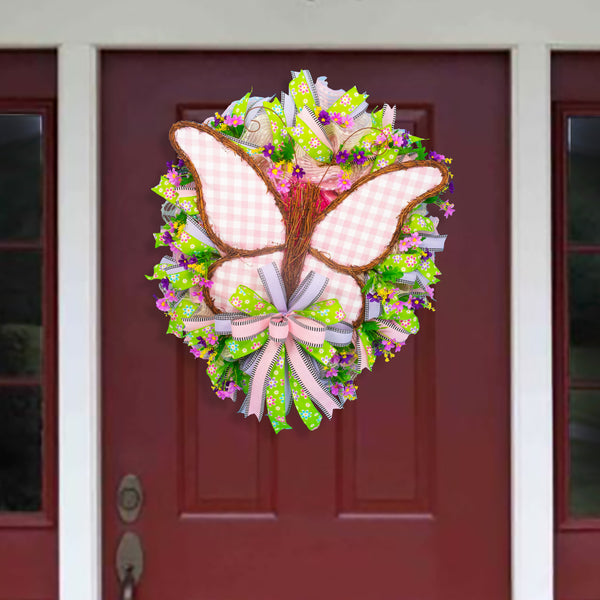 Butterfly Wreath, Spring, everyday, Door Hanger, Grapevine, Floral, Farmhouse, Country, Housewarming, Front Door Wreath 27” W20318A