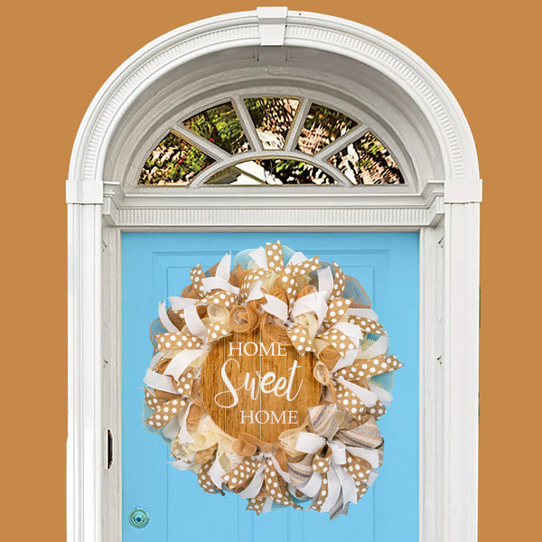 Farmhouse wreath, everyday wreath, Home Sweet Home, front door wreath, door hanger, welcome 26"  W20401A