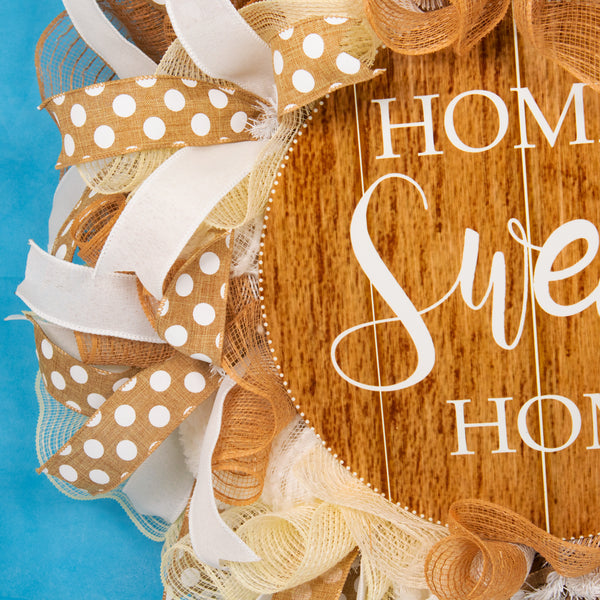 Farmhouse wreath, everyday wreath, Home Sweet Home, front door wreath, door hanger, welcome 26"  W20401A