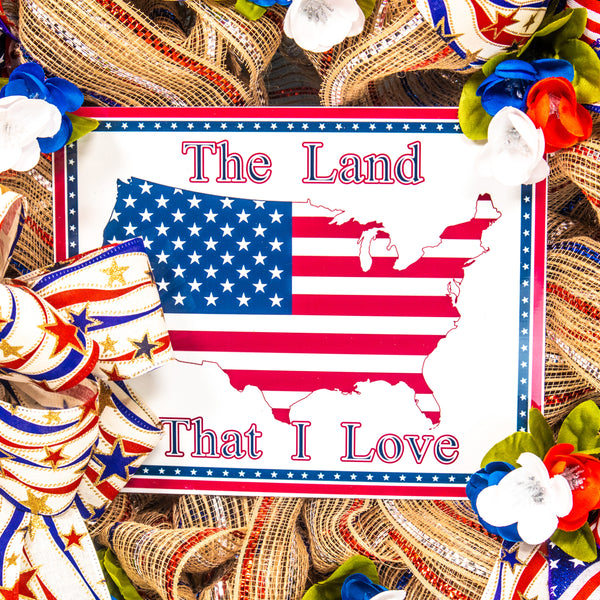 4th of July wreath, patriotic wreath, flag wreath, Independence Day, USA, front door, door hanger, summer, gift 24"  W20605A