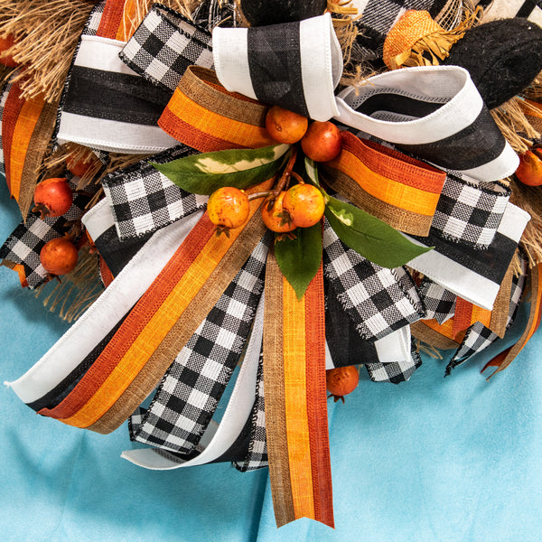 Scarecrow wreath, Autumn wreath, farmhouse wreath, fall, everyday, door hanger, W20820A