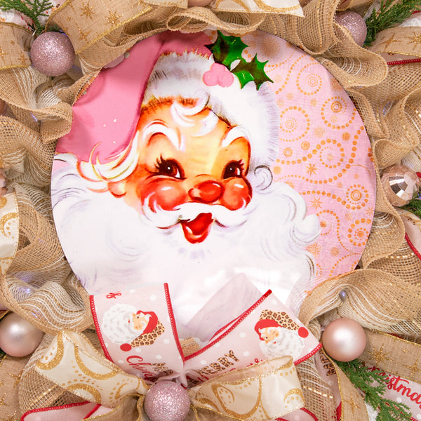 Christmas wreath, Santa wreath, front door wreath, holiday wreath, door hanger, large 26". W21001A