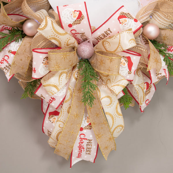Christmas wreath, Santa wreath, front door wreath, holiday wreath, door hanger, large 26". W21001A