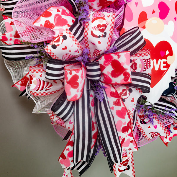 Love wreath door hanger for Valentines day, Mother's day, Birthdays, Anniversaries, 27" W30113A
