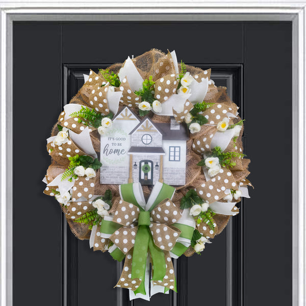 Farmhouse wreath, everyday wreath, Home wreath, front door wreath, floral, door hanger, gift, large 26"  W30212A