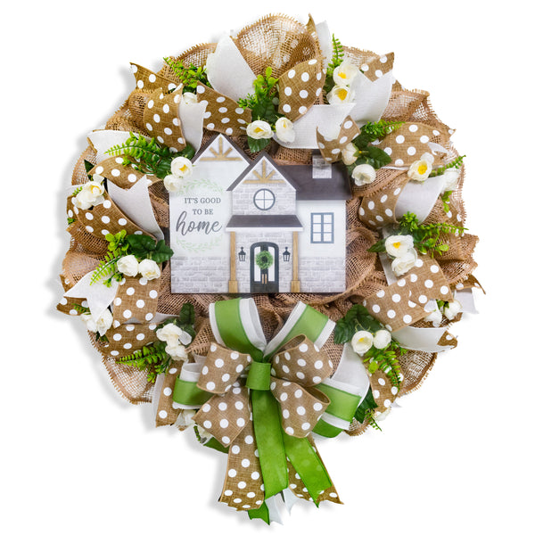 Farmhouse wreath, everyday wreath, Home wreath, front door wreath, floral, door hanger, gift, large 26"  W30212A