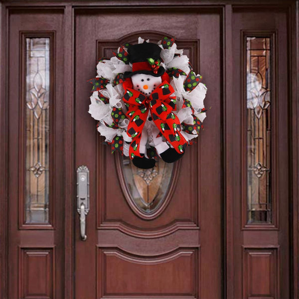 Fluffy, Happy Snowman door wreath, merrymindstudio W01011A