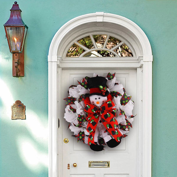 Fluffy, Happy Snowman door wreath, merrymindstudio W01011A