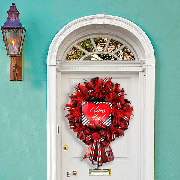 Wreath, door hanging, Mother's Day, I Love You, any love celebration, merrymindstudio, 01061