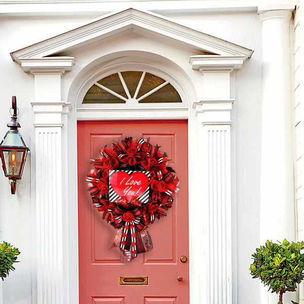 Wreath, door hanging, Mother's Day, I Love You, any love celebration, merrymindstudio, 01061