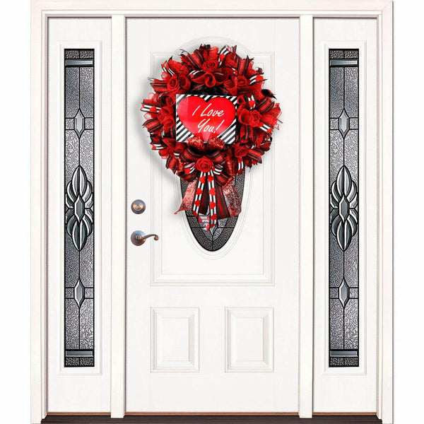 Wreath, door hanging, Mother's Day, I Love You, any love celebration, merrymindstudio, 01061