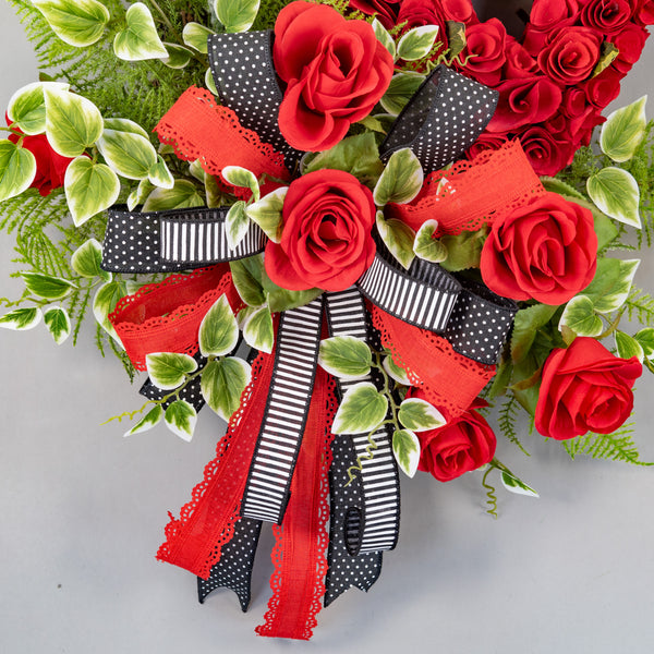 Valentine's day wreath, Grapevine wreath, love wreath, front door wreath, door hanger, green, red, black, 22". W40120A
