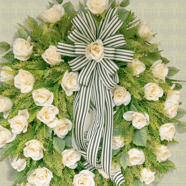 Everyday floral rose, bead grass, and sorghum wreath, Extra Large, grapevine base, 29"x 35", front door, door hanger, wall, gift. W51029A