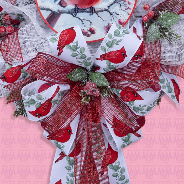 Cardinal wreath, Christmas, remembrance, everyday, memorial, comfort, door hanger, front door decor, elegant gift, 23" W51204A