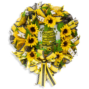 Bee wreath, honey, hive everyday, good luck, merrymindstudio W05161A