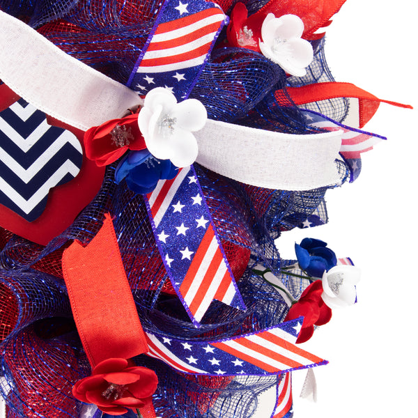 4th of July wreath, patriotic, USA, cross, Memorial Day,  W05041A
