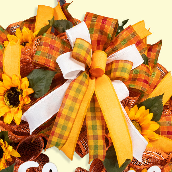 Sunflower wreath, everyday, welcome, floral, Summer, Fall, 26" diameter. W08061A