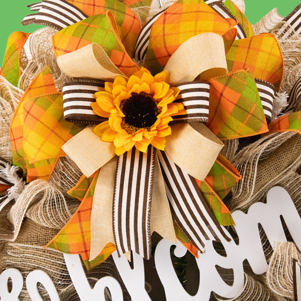 Sunflower wreath, everyday, welcome, floral,  Summer, Fall, 26" diameter, W05311B