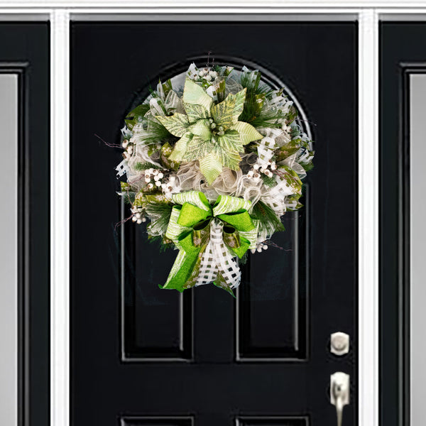Christmas wreath, winter wreath, designer wreath, everyday wreath, front door wreath, year-round, green. 26".  W11111A