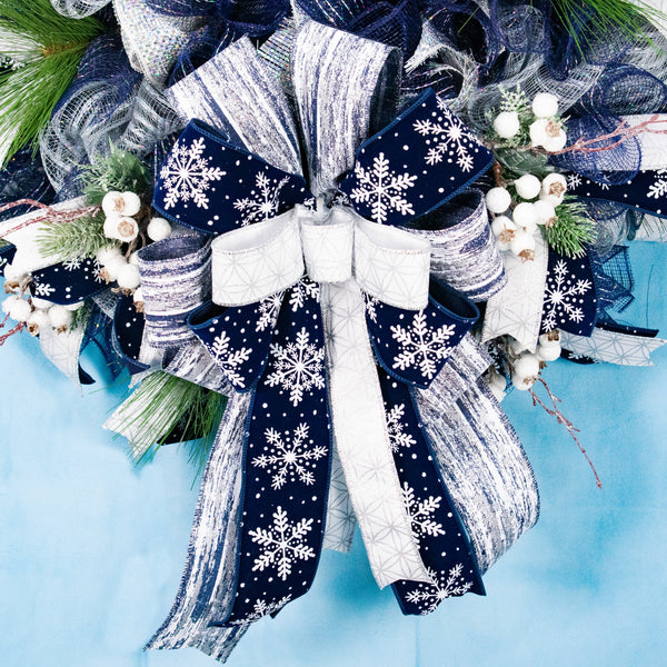 Christmas wreath, winter wreath, designer wreath, everyday wreath, front door wreath, year-round, blue. 26" W11121A