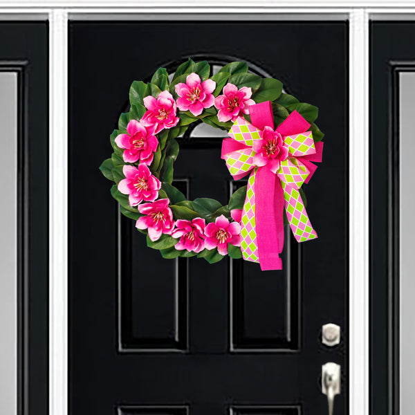Magnolia wreath, grapevine wreath, farmhouse wreath, floral wreath,  front door wreath, everyday, door hanger 27". W20515A