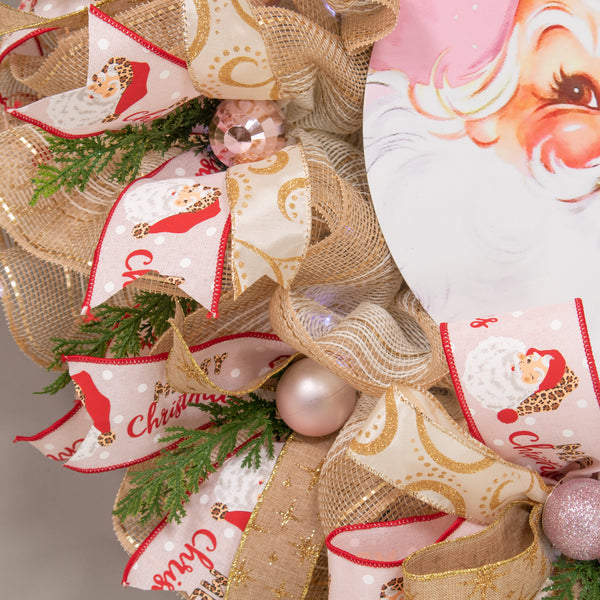 Christmas wreath, Santa wreath, front door wreath, holiday wreath, door hanger, large 26". W21001A
