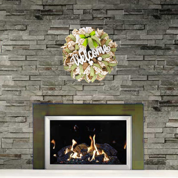 Cotton blossom wreath, everyday, cotton flower, farmhouse, welcome, W05201A